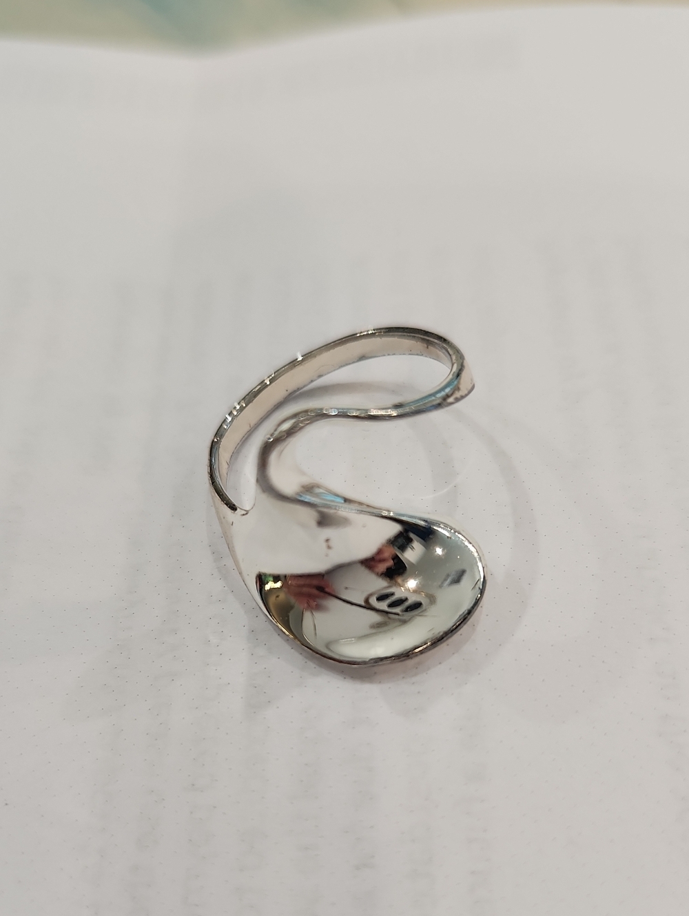 Sterling Silver Polished Open Sculptural Ring - Contemporary Style